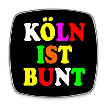 Köln ist bunt - Viereckiger Kühlschrankmagnet - Weiß - Vorne