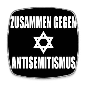 zusammen gegen antisemitismus - Viereckiger Kühlschrankmagnet - Weiß - Vorne