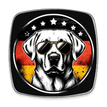 Labrador Retriever Lab mit Sonnenbrille - Viereckiger Kühlschrankmagnet - Weiß - Vorne