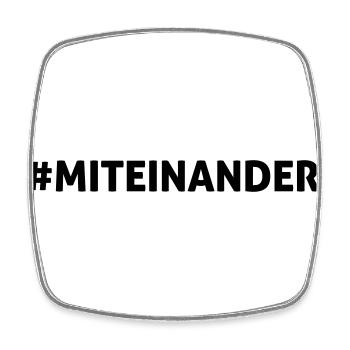 #Miteinander - Viereckiger Kühlschrankmagnet - Weiß - Vorne
