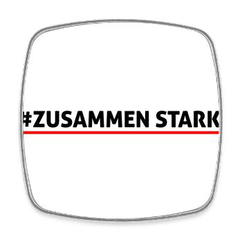 #Zusammen Stark - Viereckiger Kühlschrankmagnet - Weiß - Vorne
