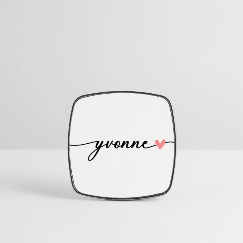 Yvonne Surname First name Calligraphy Script Square fridge magnet