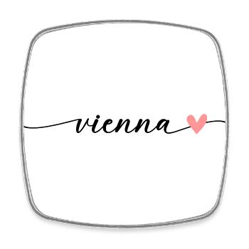 Nom de Vienne Vienna Word Calligraphy Script - Magnet carré - blanc - Devant