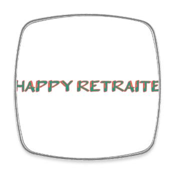 RETRAITE. RETRAITE. RETRAITEE. SENIOR. MAMIE. PAPY - Magnet carré - blanc - Devant
