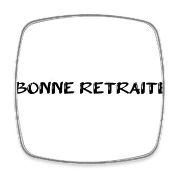 RETRAITE. RETRAITE. RETRAITEE. SENIOR. MAMIE. PAPY - Magnet carré - blanc - Devant