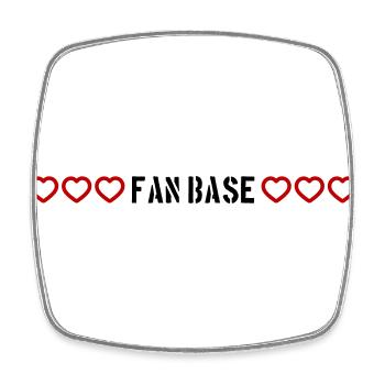 Fan Base Herz Liebe - Viereckiger Kühlschrankmagnet - Weiß - Vorne