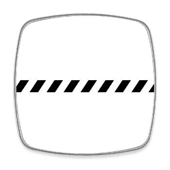 Bande de bande de mise en garde - Magnet carré - blanc - Devant