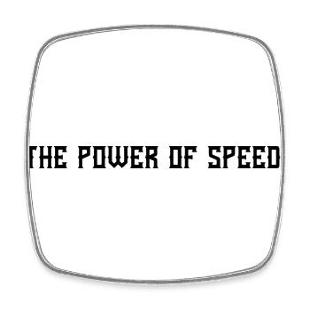The power of speed - Square fridge magnet - white - Front