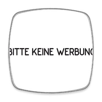 Bitte keine Werbung - Viereckiger Kühlschrankmagnet - Weiß - Vorne