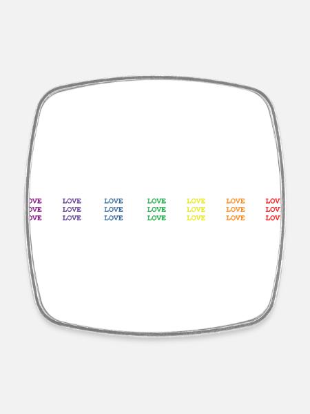 Love NoBackGround - Square fridge magnet - white