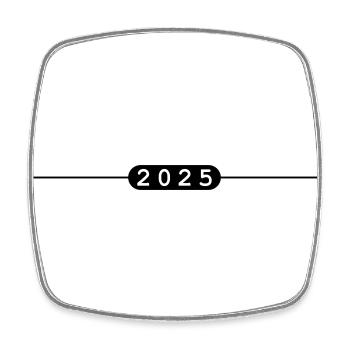 2025 Linie - Viereckiger Kühlschrankmagnet - Weiß - Vorne