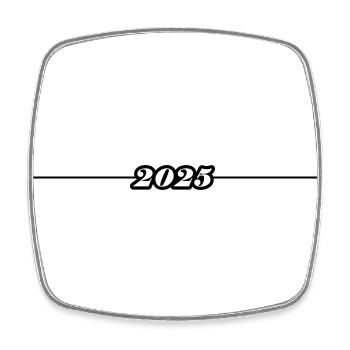 2025 Linie - Viereckiger Kühlschrankmagnet - Weiß - Vorne