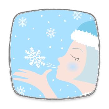 Winter - Viereckiger Kühlschrankmagnet - Weiß - Vorne