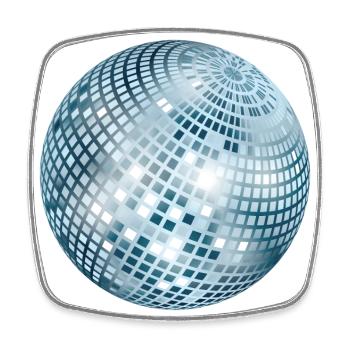 Diskokugel / Spiegelkugel / Disco (Silver, PNG) - Viereckiger Kühlschrankmagnet - Weiß - Vorne