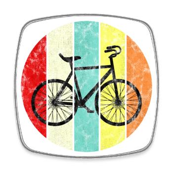 Vélo d'art vintage - Magnet carré - blanc - Devant