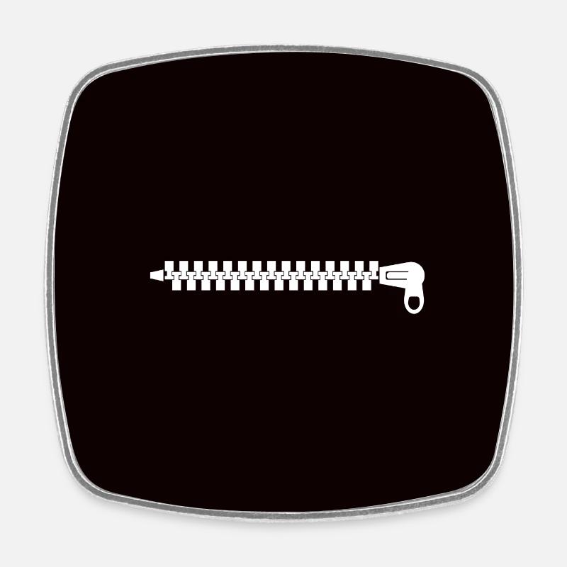 Fermeture éclair - Magnet carré - blanc