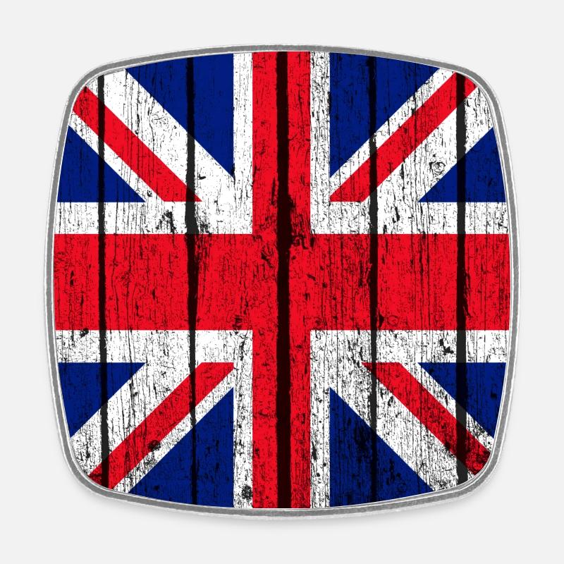 British Flag - Square fridge magnet - white