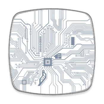 Circuit imprime ordinateur - Magnet carré - blanc - Devant