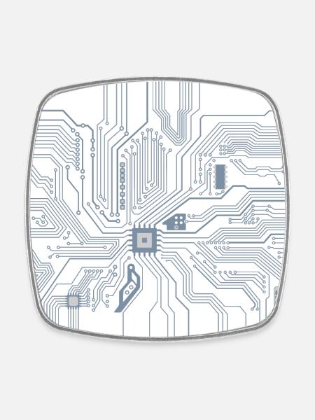 Circuit imprime ordinateur - Magnet carré - blanc