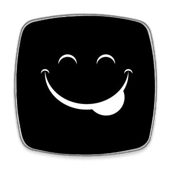 Funny face - Square fridge magnet - white - Front