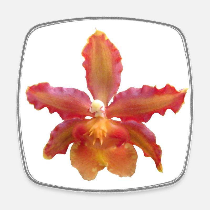 Orchid Flower, Orchid Vine, Orchid Flower - Square fridge magnet - white