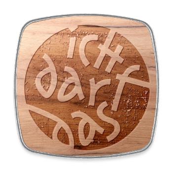 Statement - Ich Darf Das - Wood Cut Out 1 - Viereckiger Kühlschrankmagnet - Weiß - Vorne