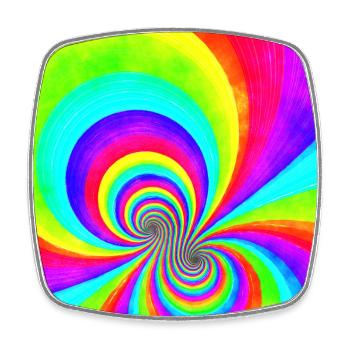 Flower Power Rainbow - Multi Swirl 2A - Square fridge magnet - white - Front