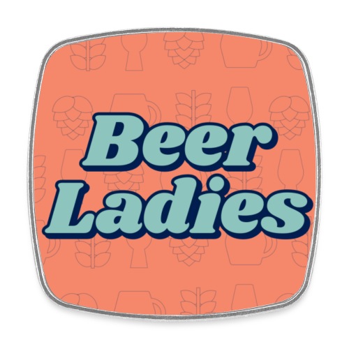 Beer Ladies - Square Coral - Square fridge magnet
