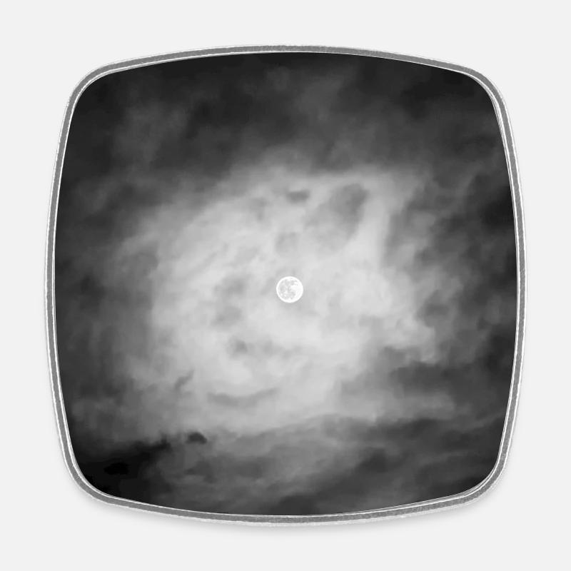 L’œil de la Lune - Magnet carré - blanc
