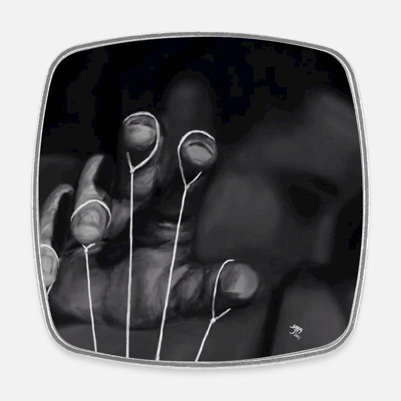 JUS PLAYIN - Square fridge magnet - white