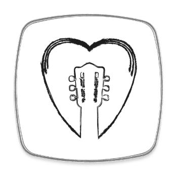 Heart Guitar - Square fridge magnet - white - Front
