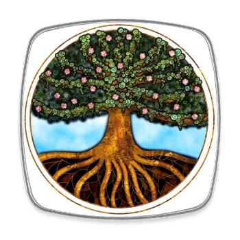 Baum des Lebens - Viereckiger Kühlschrankmagnet - Weiß - Vorne