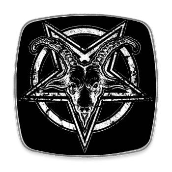Siegel von Baphomet - Viereckiger Kühlschrankmagnet - Weiß - Vorne