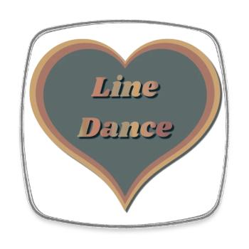Line dance Herz - Viereckiger Kühlschrankmagnet - Weiß - Vorne