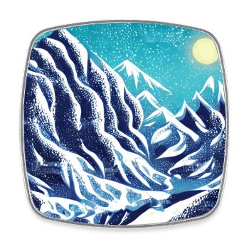 Schneeberg kalte Wintersonne Naturkunstwerk - Viereckiger Kühlschrankmagnet - Weiß - Vorne