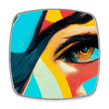 comic pop art - Square fridge magnet - white - Front