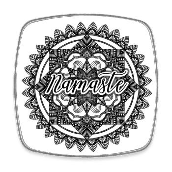 Namaste Mandala - Viereckiger Kühlschrankmagnet - Weiß - Vorne