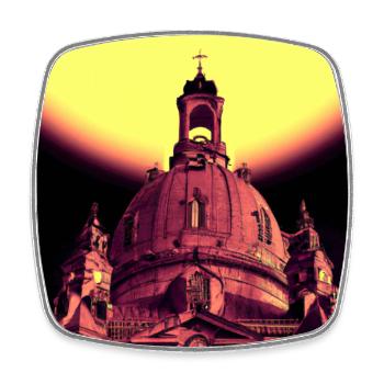 Frauenkirche Dresden - Lokale KI Kunst #999 - Viereckiger Kühlschrankmagnet - Weiß - Vorne