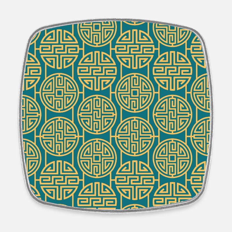 Chinese pattern - Square fridge magnet - white