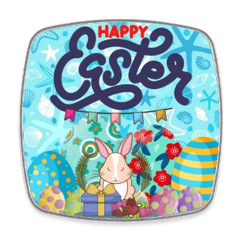 Happy holidays. Christmas. - Square fridge magnet - white - Front