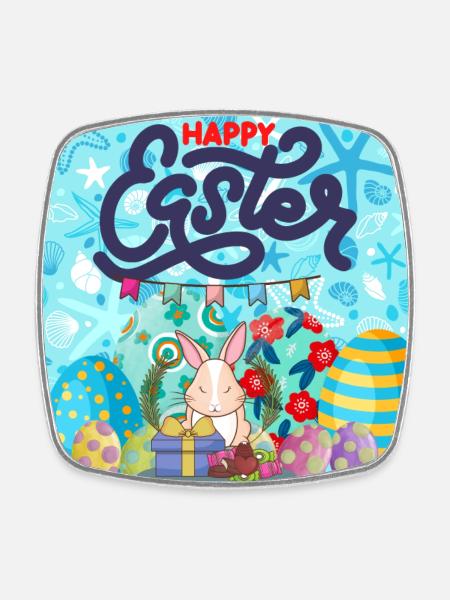 Happy holidays. Christmas. - Square fridge magnet - white