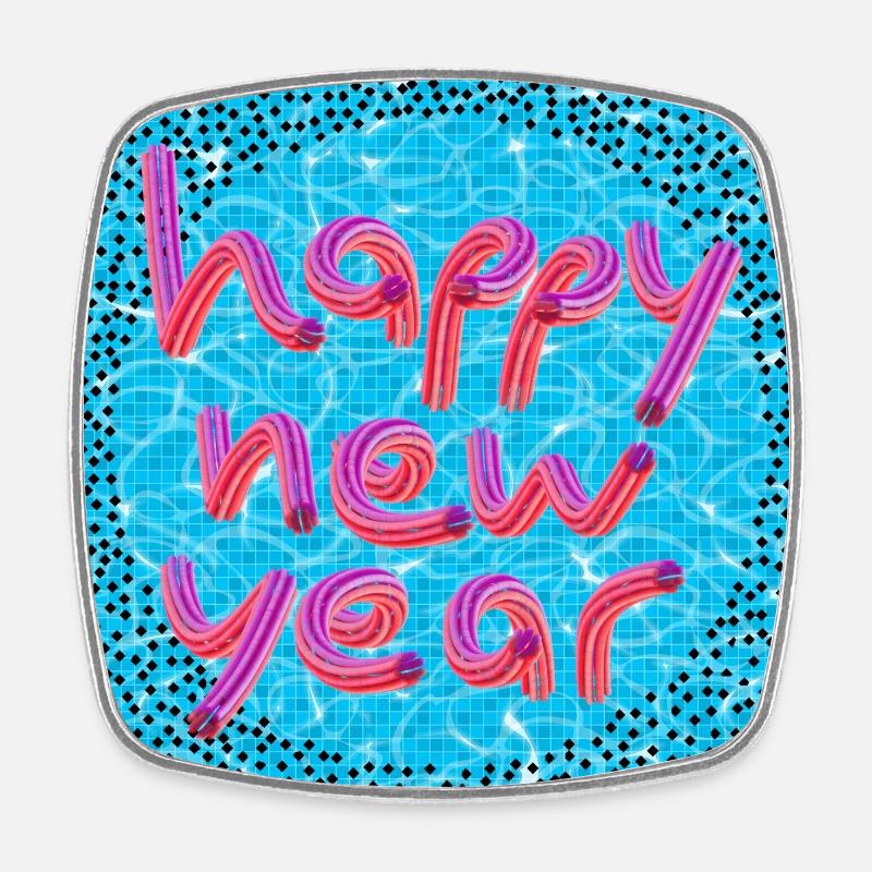 Bonne année ! - Magnet carré - blanc