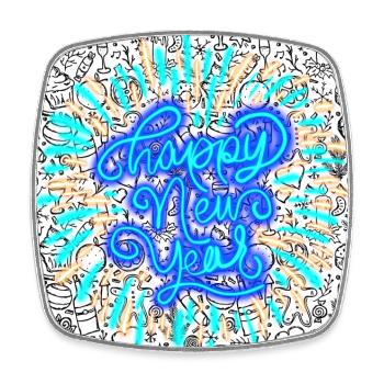 Happy new year - Square fridge magnet - white - Front