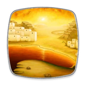 Gemälde. Orientalisch. Wüste. Sonnenuntergang - Viereckiger Kühlschrankmagnet - Weiß - Vorne