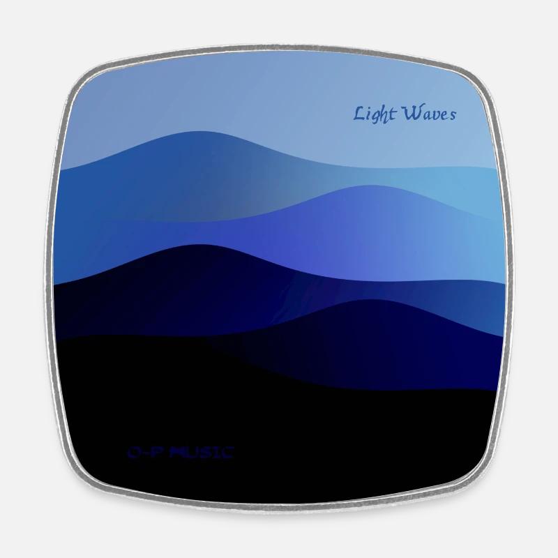 Light Waves - Square fridge magnet - white