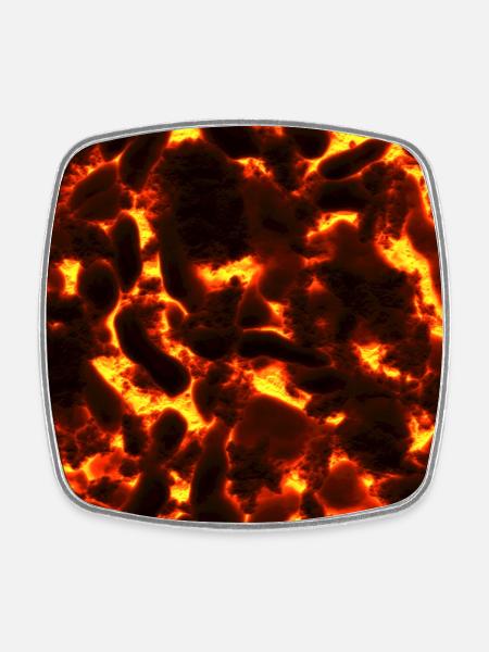Feurige Materie (Lava) - Viereckiger Kühlschrankmagnet - Weiß