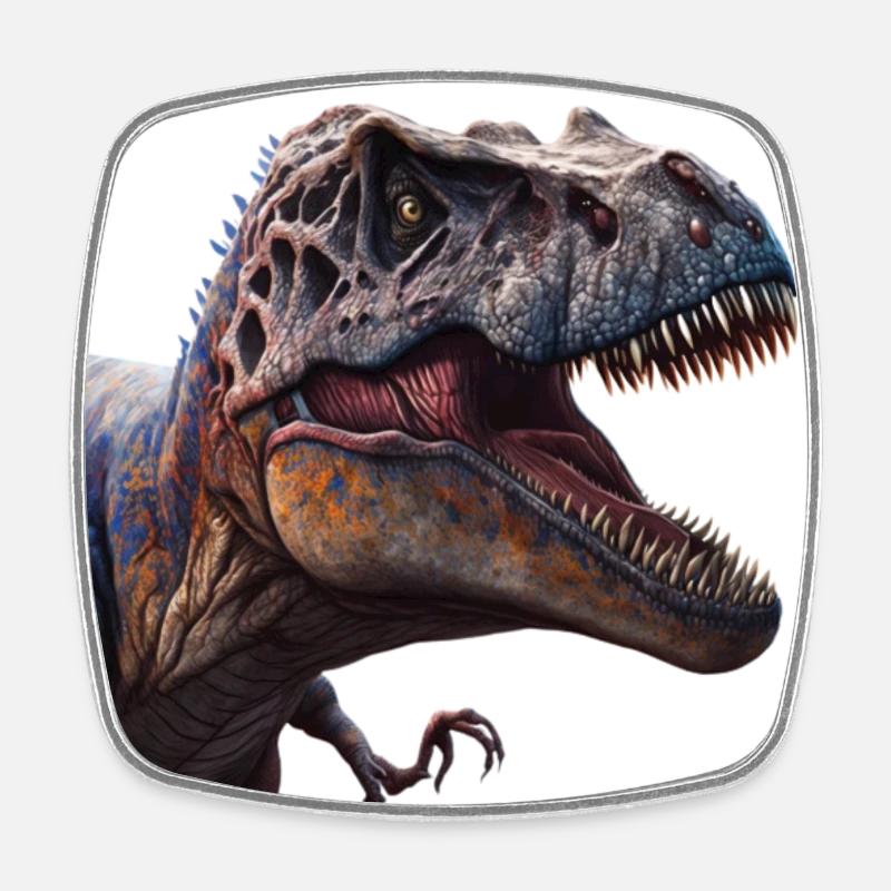 Real Dinosaur Experience: The T-Rex - Square fridge magnet - white