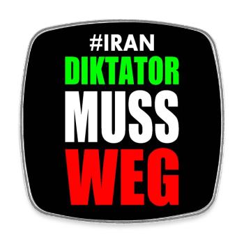 Iran diktator muss weg - Viereckiger Kühlschrankmagnet - Weiß - Vorne