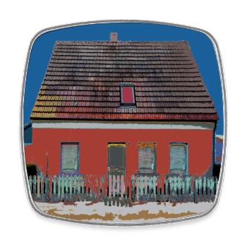 Cottage by the sea - Square fridge magnet - white - Front