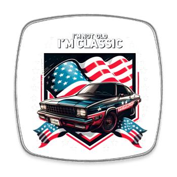 JE NE SUIS PAS VIEUX JE SUIS CLASSIQUE, drôle de voiture d’anniversaire. - Magnet carré - blanc - Devant